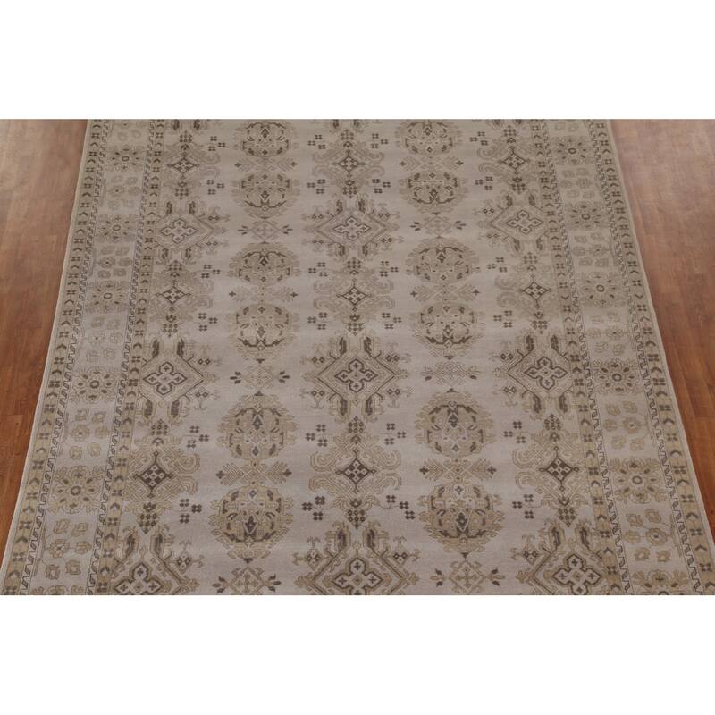 Oushak Oriental Area Rug Handmade Wool Carpet - 8'10"x 12'1"