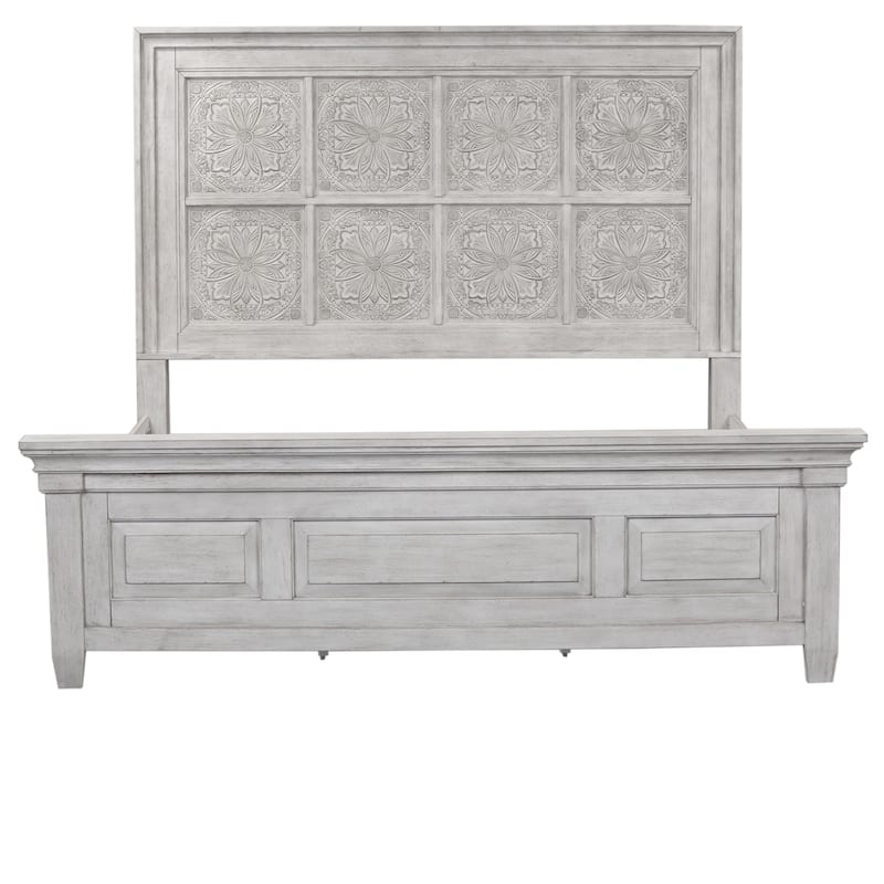 Heartland Antique White Tobacco King California Panel Bed