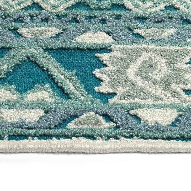TDW03 Tamara Day Warwick Teal Hand Tufted Indoor Area Rug