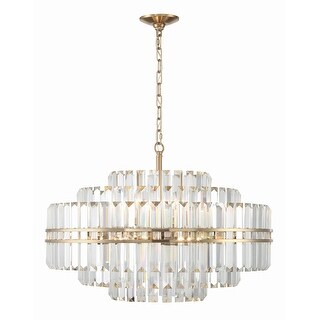 Hayes 16 Light Aged Brass Chandelier - 28"W x 20.5"H x 28"D