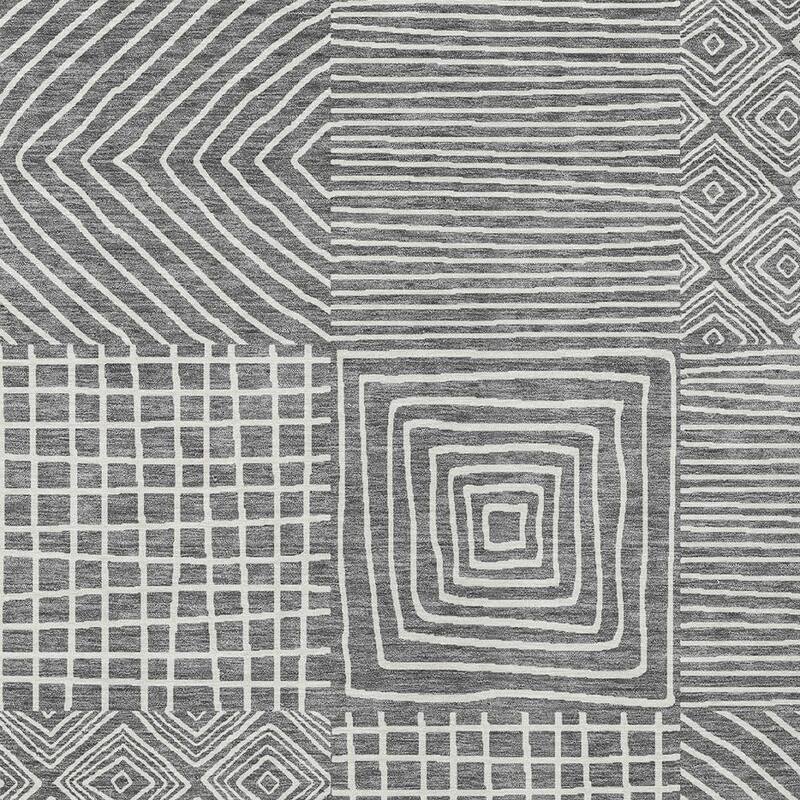 HomeRoots Geometric Transitional Rectangle Outdoor Rug