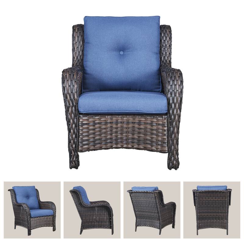 Gymojoy 5-Piece Outdoor Patio Sofa Chair with Ottoman Furniture Set