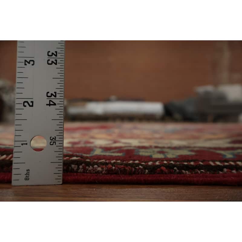 Hand Knotted Oriental 100% Wool Carpet Traditional Geometric Red Super Kazak Area Rug - 8' 5'' X 5' 3''