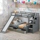 preview thumbnail 2 of 24, Twin over Full Bunk Bed with Drawers,Storage and Slide,High Guardrail, Ladder With Handrails，Multifunction,Space saving,Gray