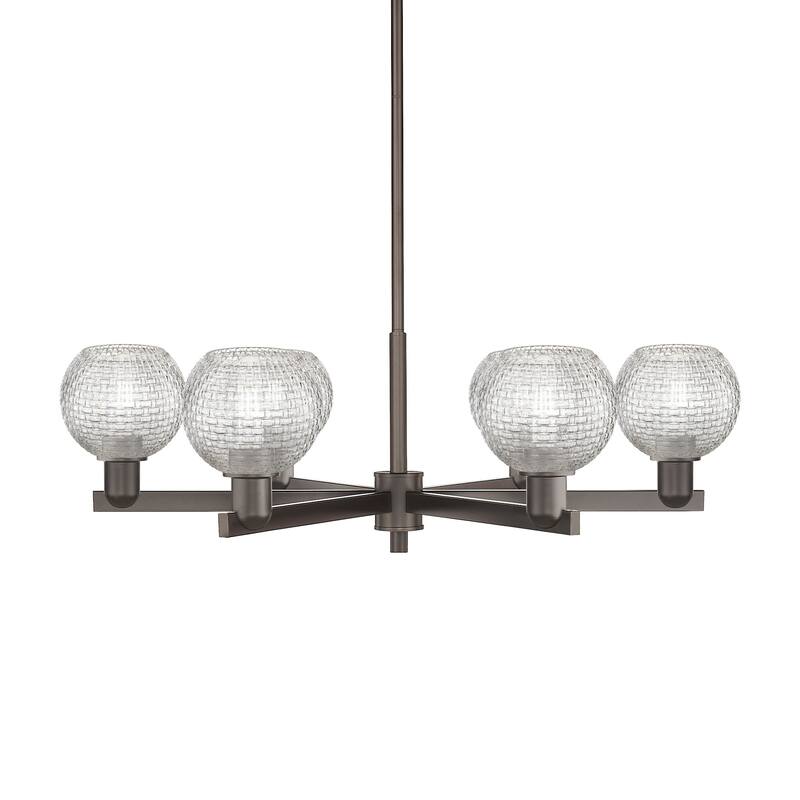 Innovations Lighting 716-6CR-11-36 Athens Chandelier Athens 6 Light - Oil Rubbed Bronze / Clear Basketweave