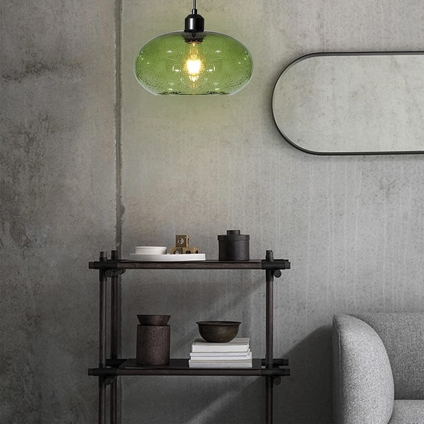 Industrial Green Glass Pendant Light Kitchen Island Hanging Lighting Green PL 1712