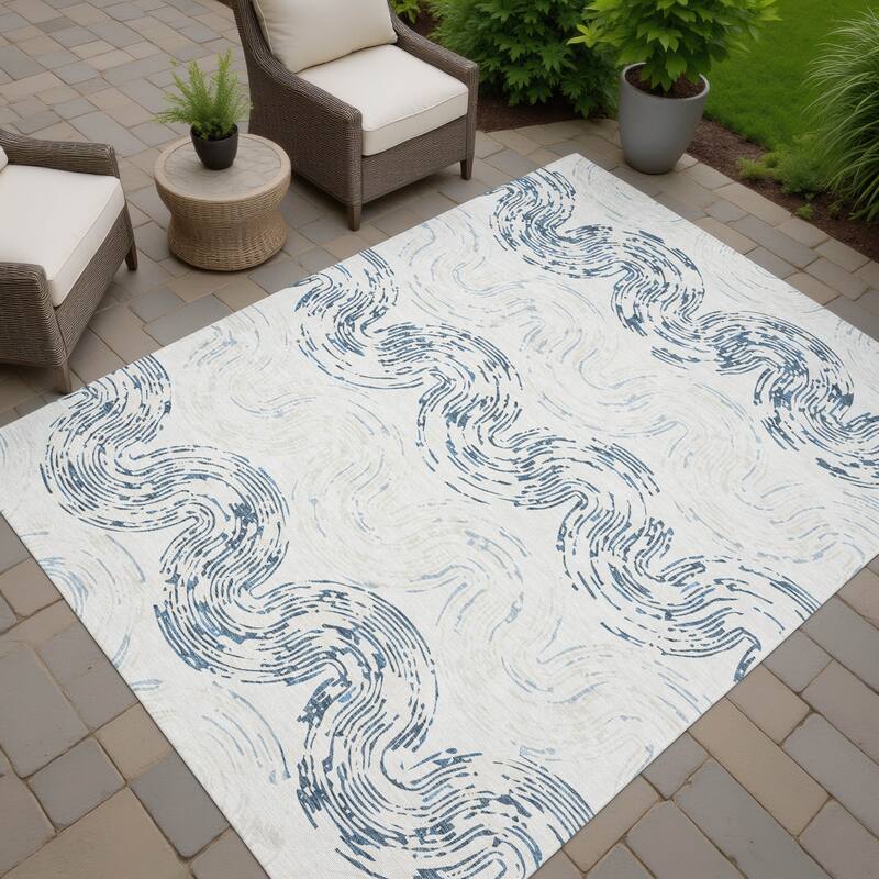 Machine Washable Indoor/ Outdoor Modern Ari Chantille Rug
