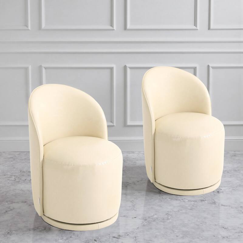 Modern Armless 360-Degree Swivel Dining Chair Barrel Chair