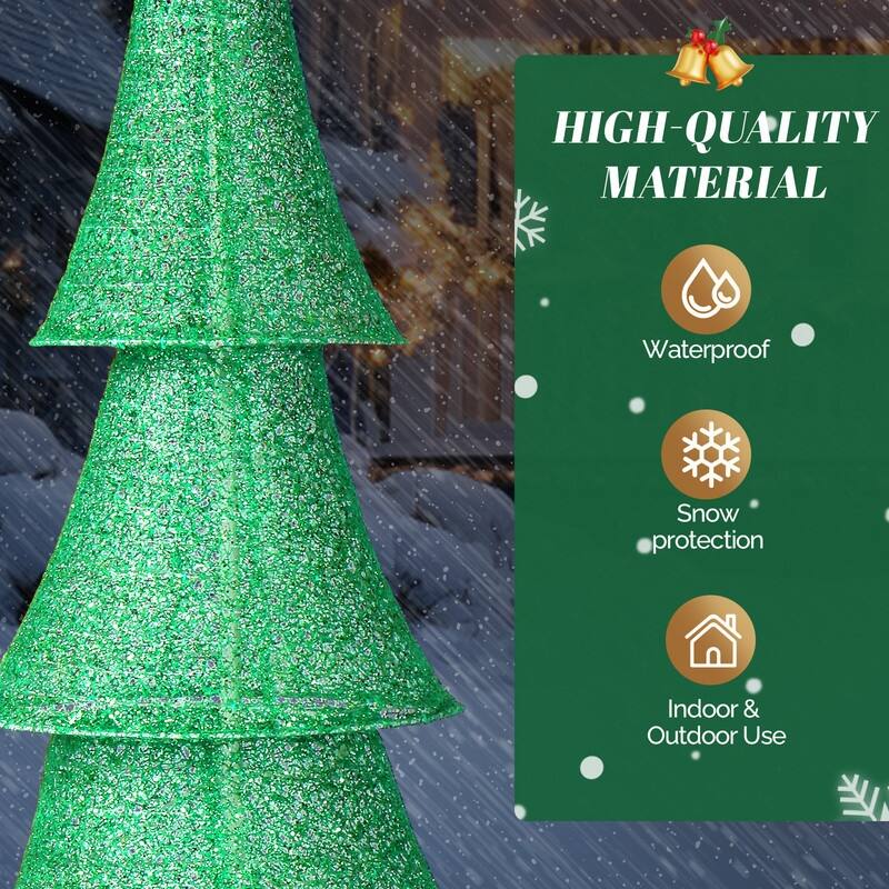 6FT Pre-lit Pull Up Christmas Tree with 200 LED Warm White Lights