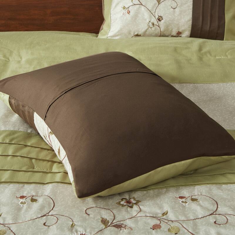 GDF Studio - Embroidered 7-Piece Comforter Set with Decorative Pillows