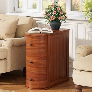 3-Drawer Vintage End Table for Living Room, No-Assembly