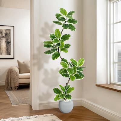 Home Fiddle Leaf Fig Tree Artificial Faux Rubber Tree for Home Decor