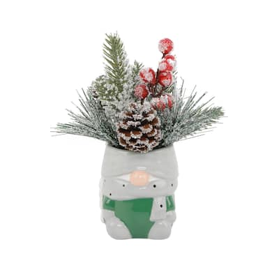 Xmas Mix in Gnome Ceramic Pot
