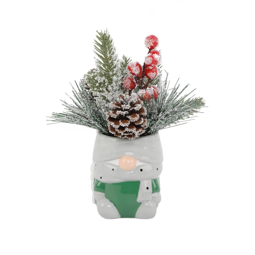 Xmas Mix in Gnome Ceramic Pot