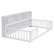 preview thumbnail 5 of 14, Nestfair Twin Floor Bed with Bedside Bookcase and Shelves and Guardrails