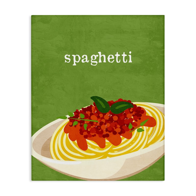 Stupell Spaghetti Italian Cuisine Canvas Wall Art Design By Kim Allen - 16 x 20