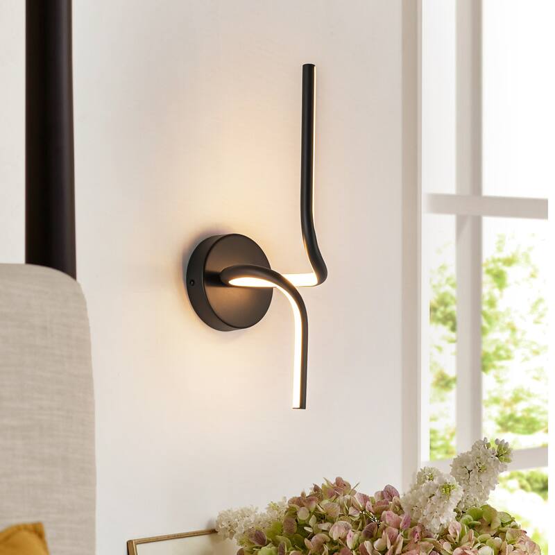 1-Light Modern Black/Gold Linear Aluminum Intergrated LED Bathroom Vanity Light