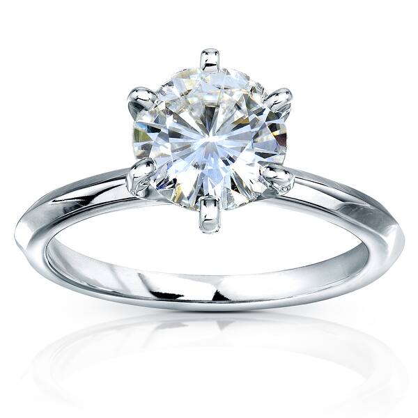slide 1 of 11, Annello by Kobelli 14k Gold 2 Carat Classic Solitaire Round Brilliant Moissanite Engagement Ring (GH, VS)