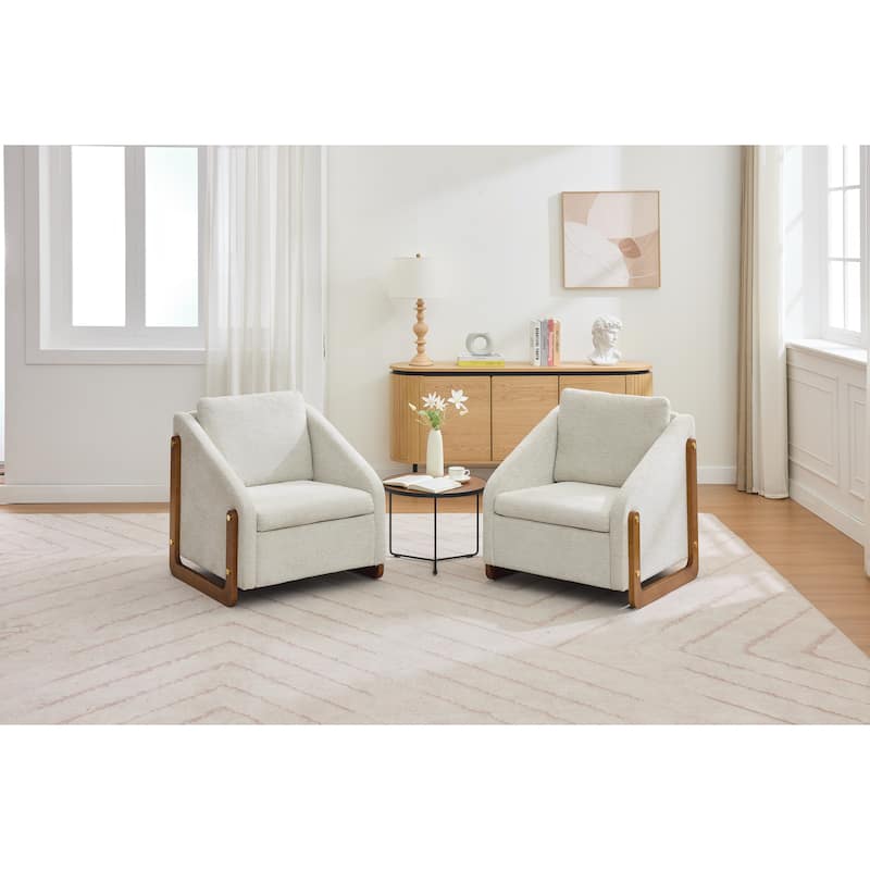 Accent Chair with Ergonomic Backrest, Upholstered Armchair with Nailhead Trim, Leisure Chair with Cushioned Seat