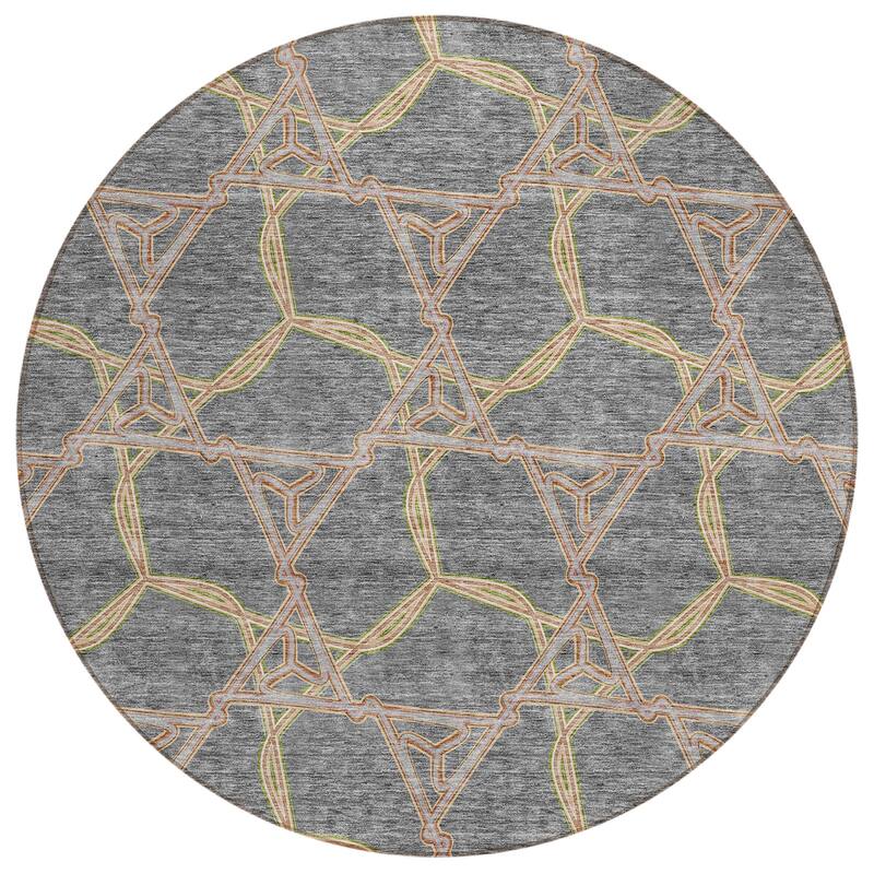 Machine Washable Indoor/ Outdoor Transitional Links Chantille Rug