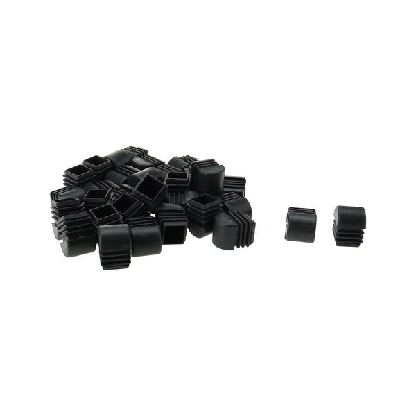 32pcs 3/4" 20mm OD Plastic Domed Square Tube Ribbed Inserts Finished Cover Cap