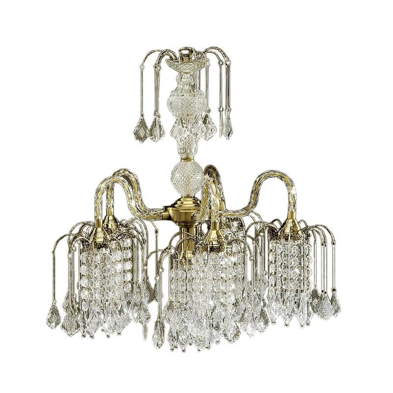 Brass Chandelier - 25" Medieval Style Lighting - Polished Finish - Elegant Home Decor - 25