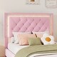 preview thumbnail 3 of 19, Velvet Upholstered Platform Bed with Soft Tufted Headboard, Kids Bedroom Twin Platform Bed with LED Light for Night's Sleep