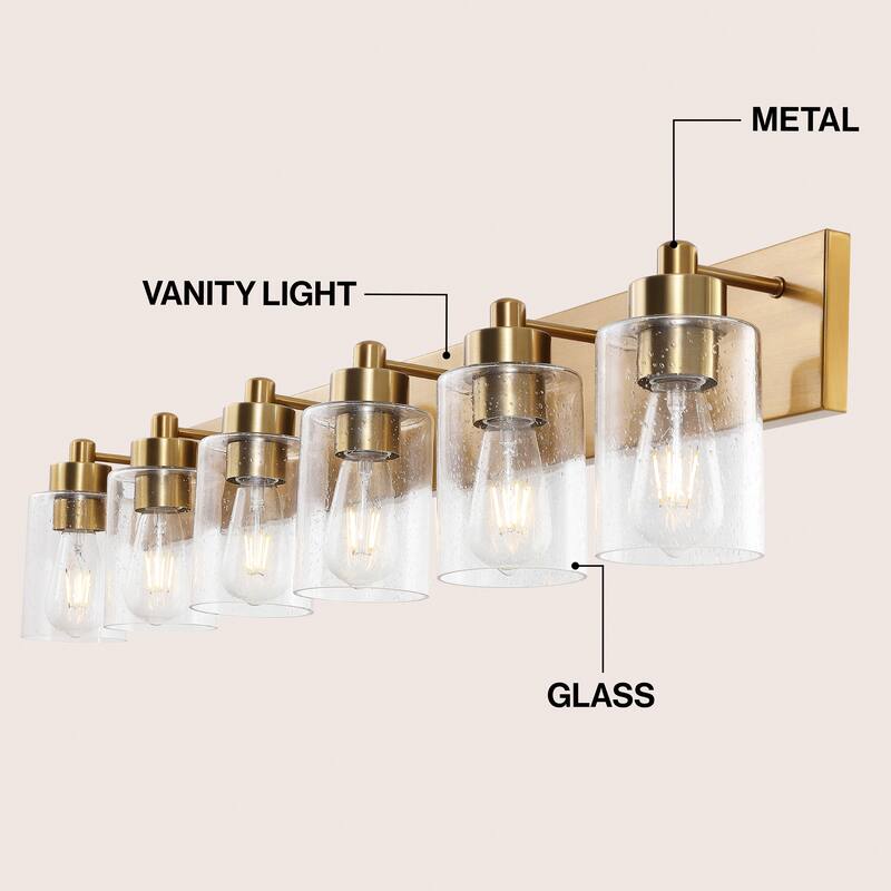 Lydia Seeded Glass/Iron LED Vanity Light, by JONATHAN Y