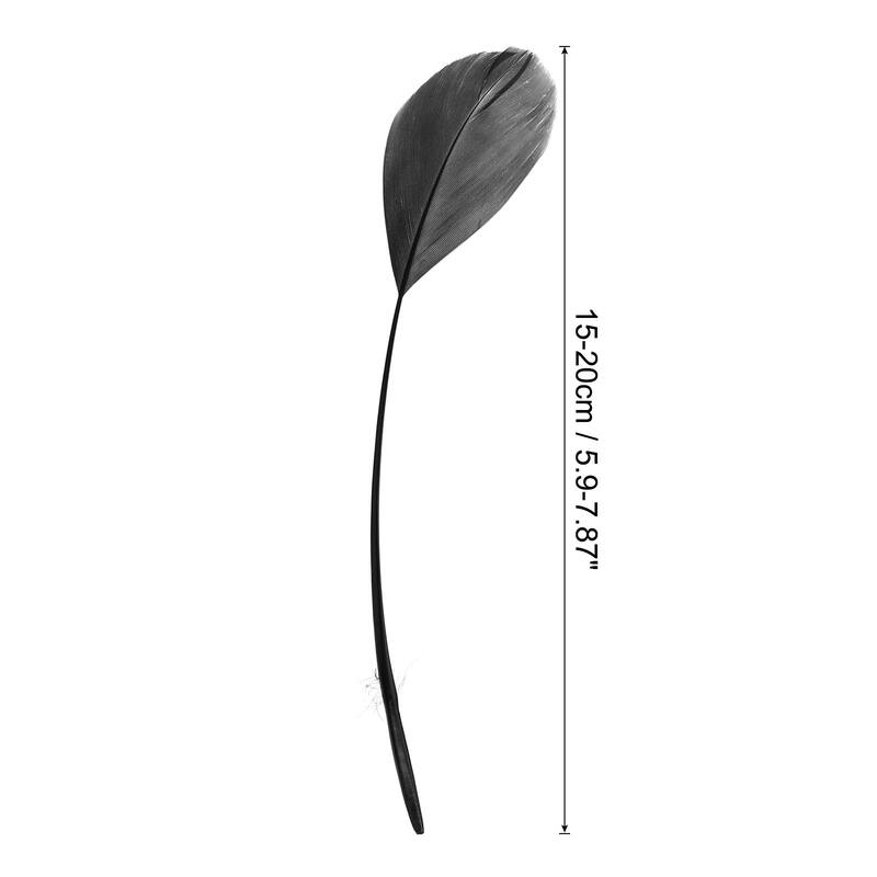 6-8 Inch Goose Feathers, 100 Pack Bulk Natural Feathers Style 4 - 6-8 Inch - Black