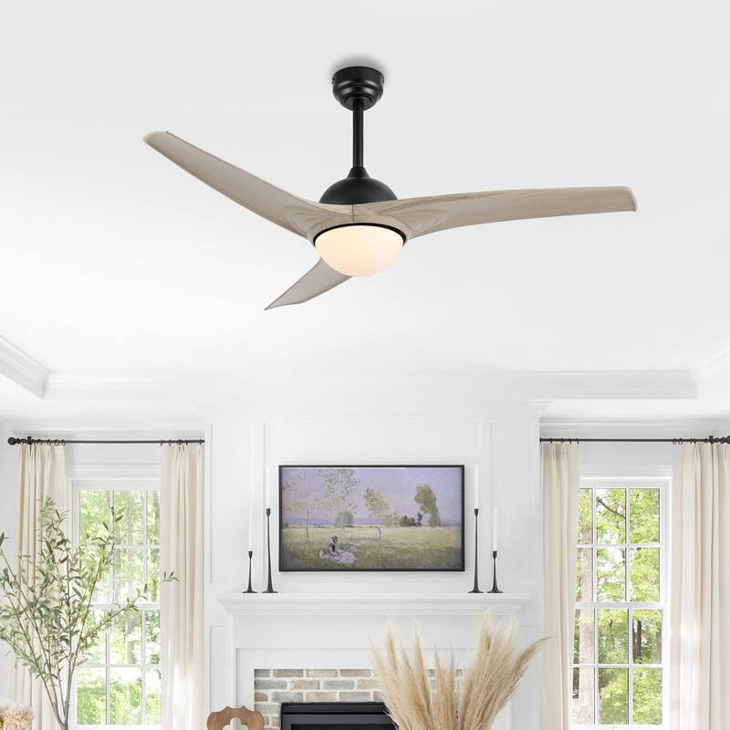 Aviator 52" 1-Light Industrial Iron/Plastic Mobile-App/Remote-Controlled 6-Speed Propeller LED Ceiling Fan, by JONATHAN Y