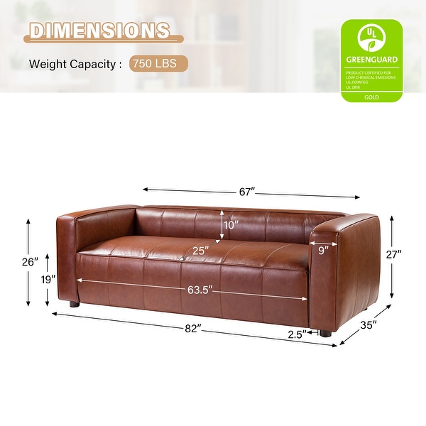 Donia Mid-Century Modern Leather 82