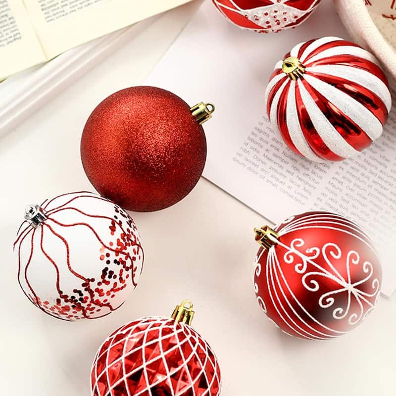 16 Pcs Christmas Decoration Ball Ornaments Set for Holiday Party Wedding - N/A