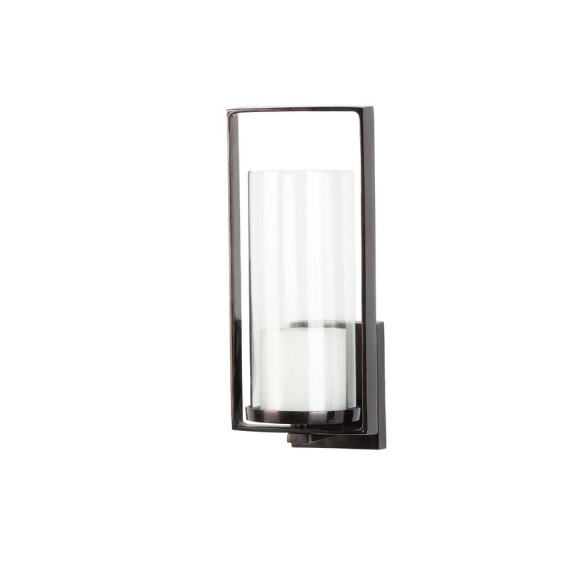 Black Metal Minimalistic Rectangular Geometric Wall Sconce