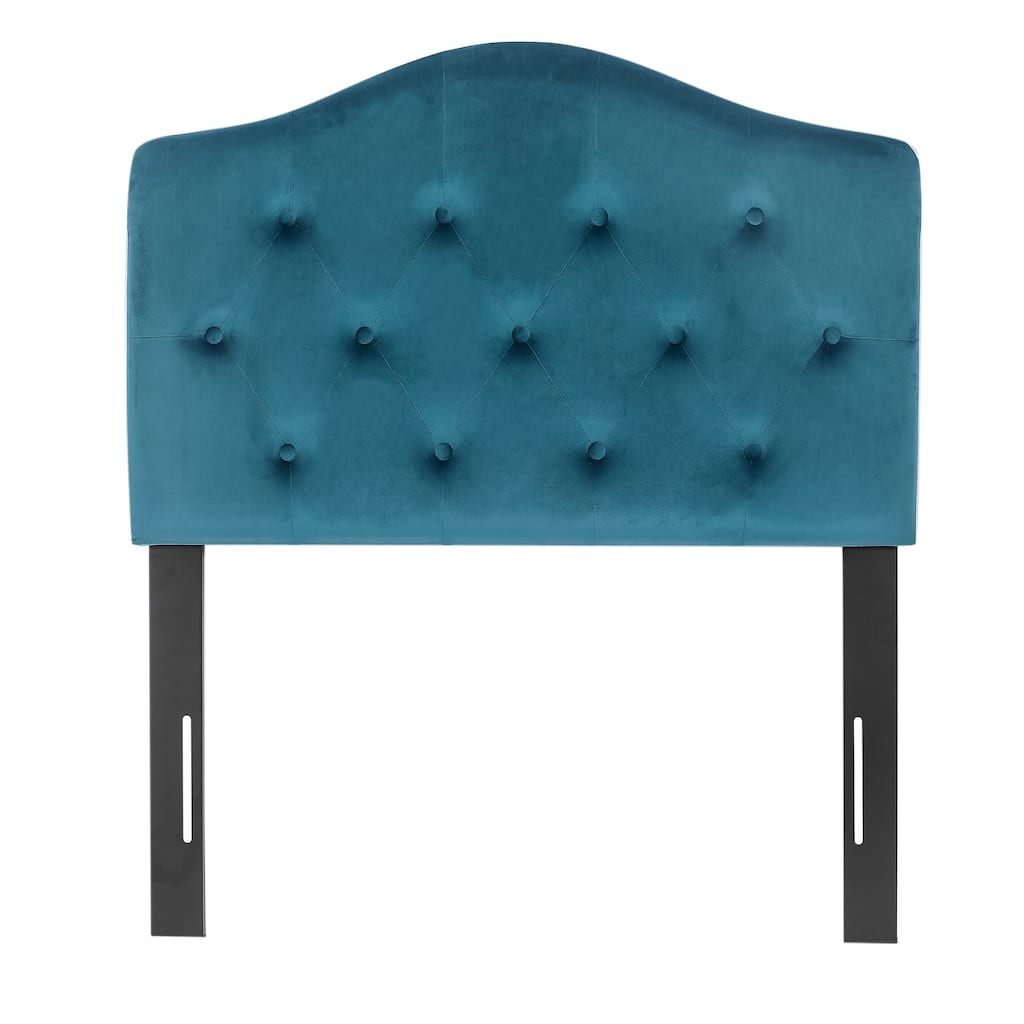 Adeco Camelback Tufted Upholstered Headboard for Twin Bed
