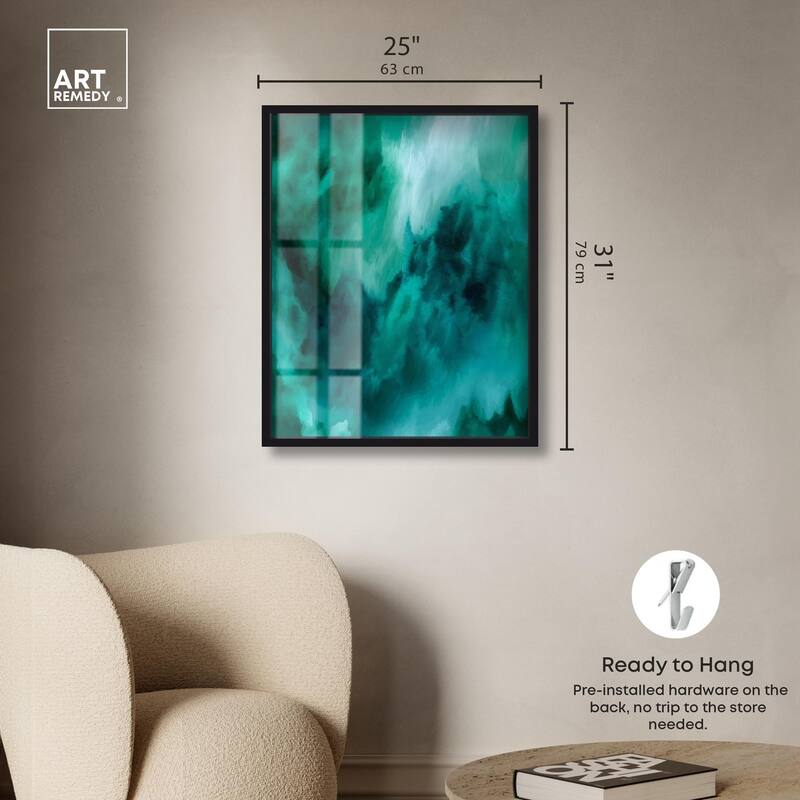 Textured Teal I Shadowbox by Art Remedy