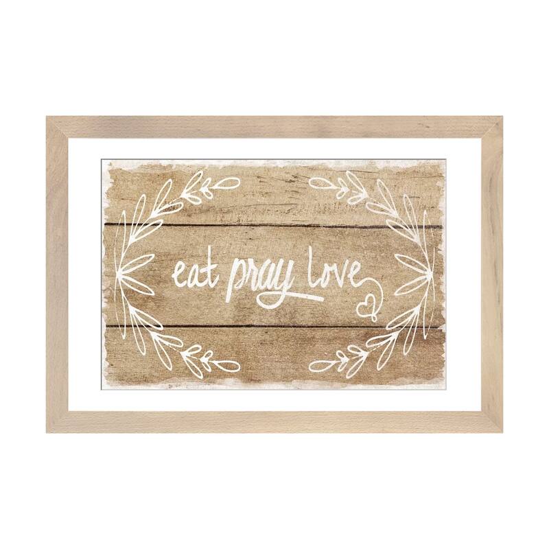 iCanvas "Eat, Pray, Love" by Amanda Murray - Natural - 16x24x1