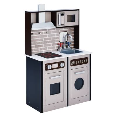 Little Chef Burgundy Classic Play Kitchen - Expresso/Black