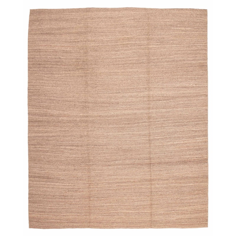 ECARPETGALLERY Flat-Weave Ankara FW Taupe Wool Kilim - 11'0 x 13'3 - Taupe - 11'0 x 13'3