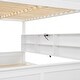 preview thumbnail 7 of 23, Wood Full XL over Queen Bunk Bed with Shelves, Storage Cabinets, USB Ports, Bunk Bed Frame w/Slats Support, No Box Spring Needed