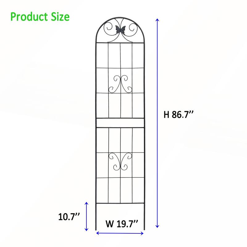 2 Pack Metal Garden Trellis 86.7in x 19.7in Rustproof Trellis