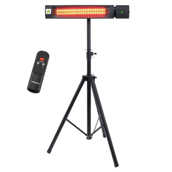 Permasteel 1500W Electric Patio Heater with Tripod Stand plus Remote Control with 2 Power Settings. Opens flyout.