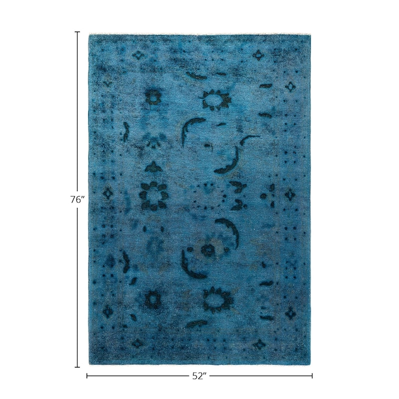 Vibrance, One-of-a-Kind Hand-Knotted Area Rug - Gray, 4' 4" x 6' 4" - 4' 4" x 6' 4"