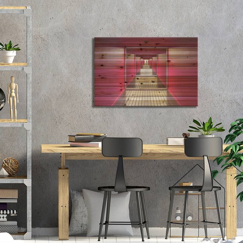 Exit Print On Wood by Jacqueline Hammer - Multi-Color