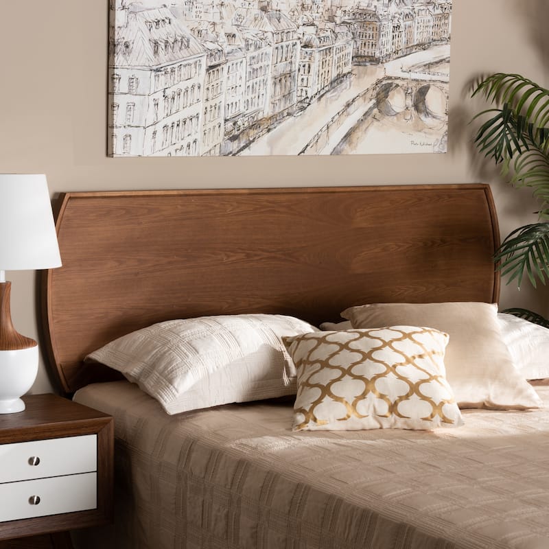 Laurien Mid-Century Ash Walnut Finished Wood Headboard