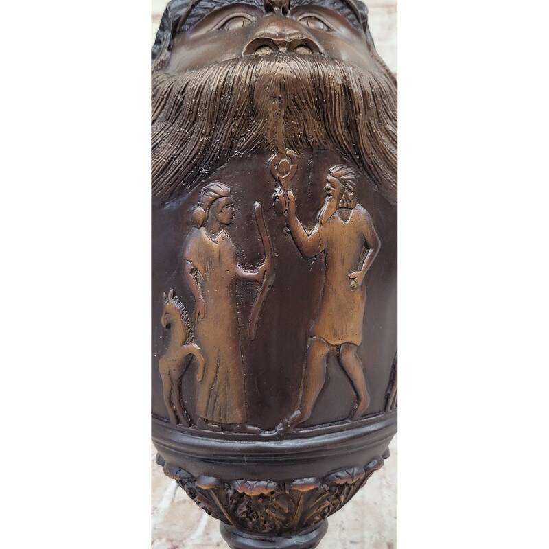 Hot Cast Bronze Ancient Cultural Middle Eastern Decorative Urn Sculpture Signed Art