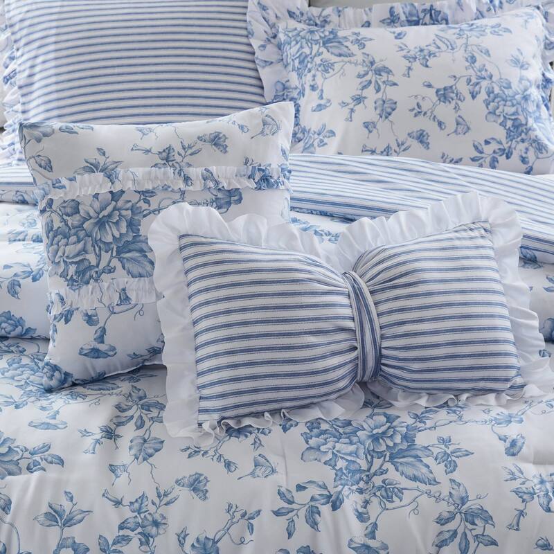 5 Pieces Full/Queen Comforter Set with Decorative Pillows