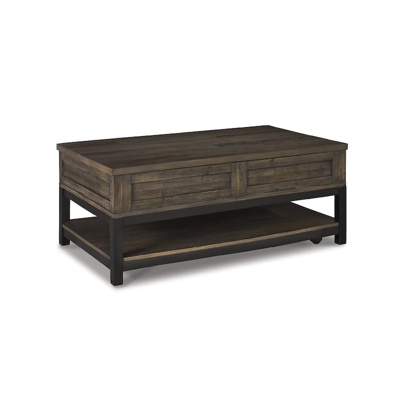 Johurst Grayish Brown Casual Rectangular Lift Top Cocktail Table