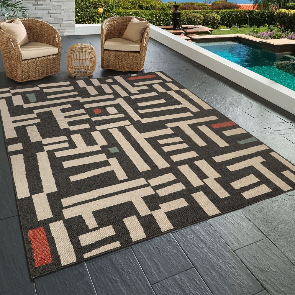 Maria Bohemian Abstract Performance Indoor/Outdoor Area Rug by Sevita