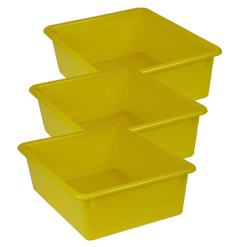 Romanoff Double Stowaway Tray Only, Yellow, Pack of 3