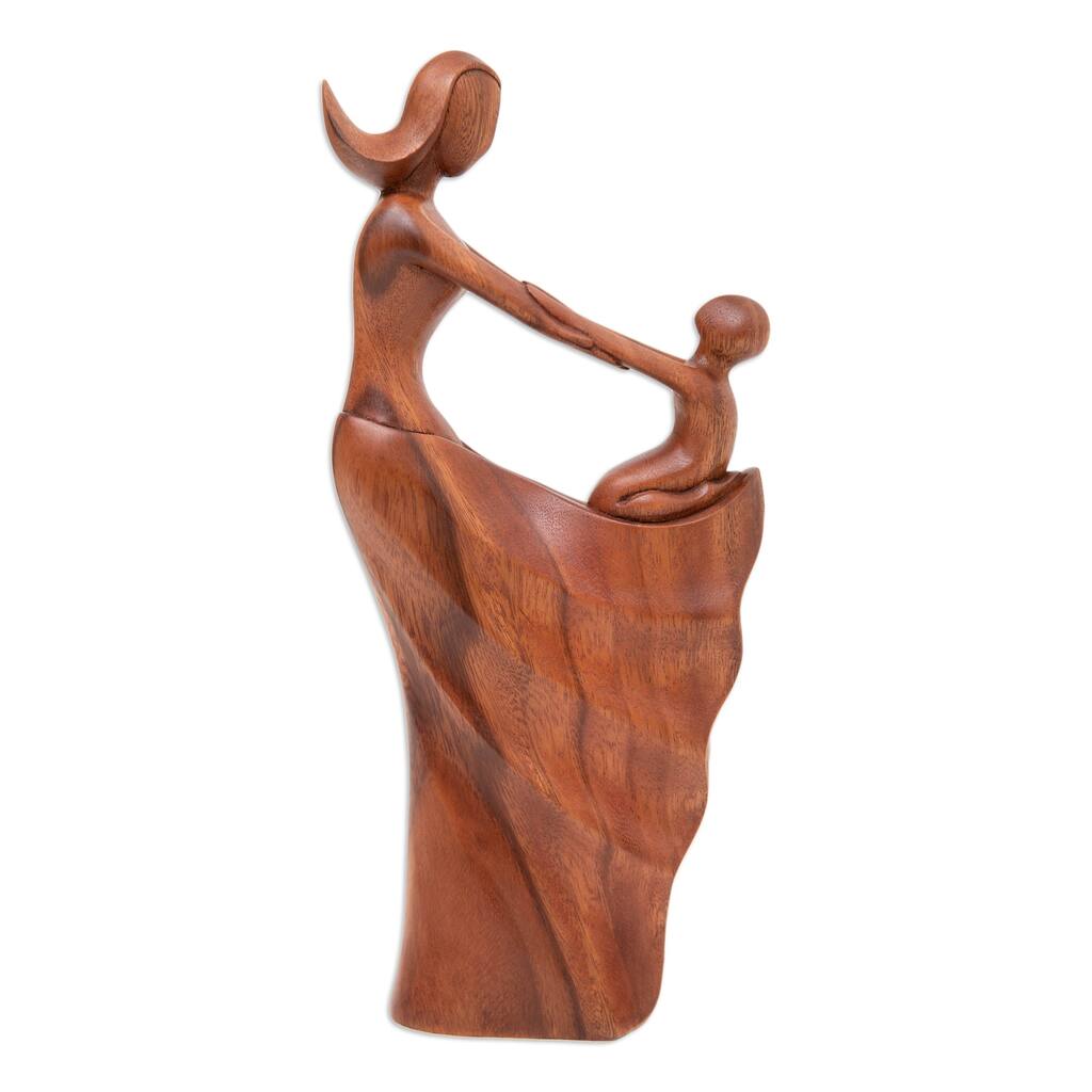Novica Handmade Motherly Affection Wood Sculpture